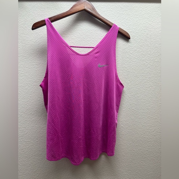 Nike Women's Dri-FIT Running Tank Top-Pink - Picture 3 of 5